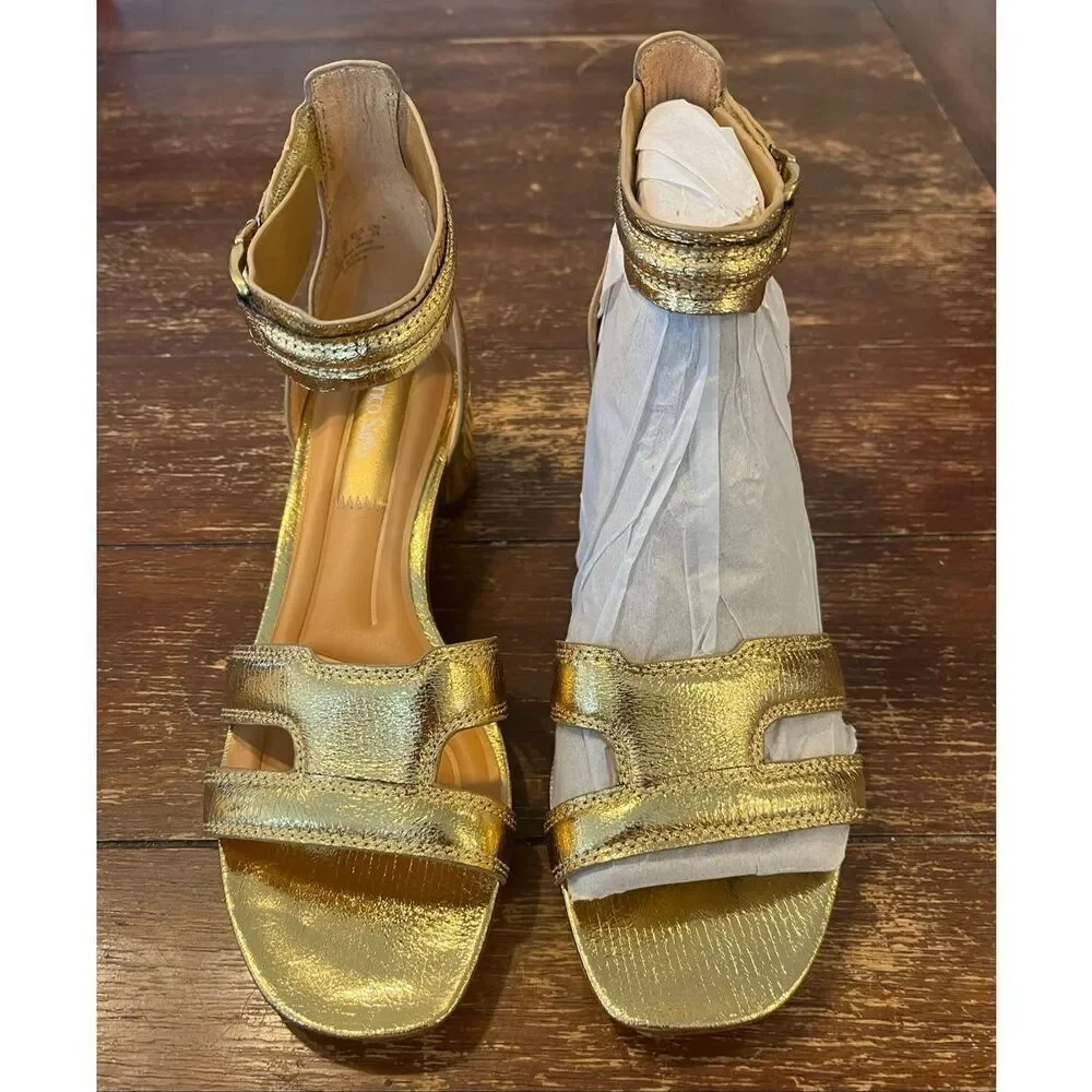 Franco Sarto womens Nora Ankle Strap Low Block Heel SandalHeeled Sandal -7.5